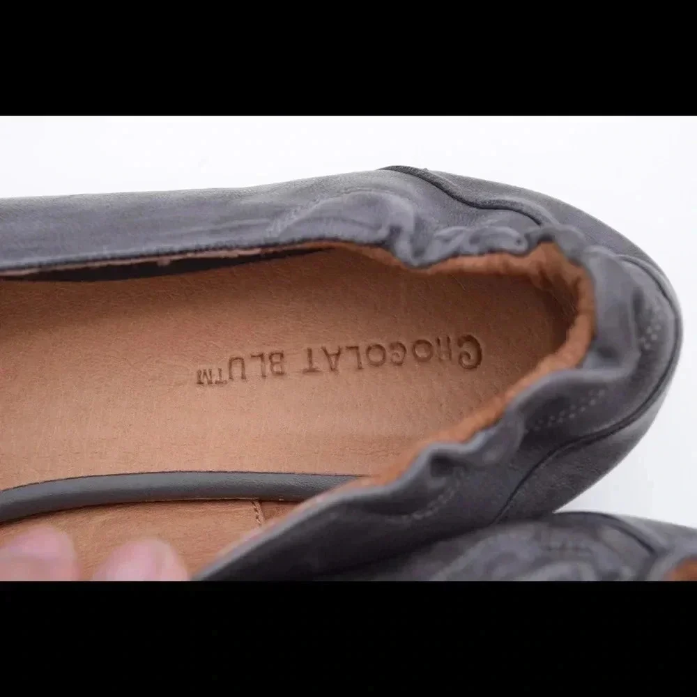 Chocolat Blue pointy toe Giza flats